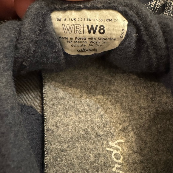 Allbirds Women's Wool Running Shoes Size 8 Blue - Picture 8 of 9